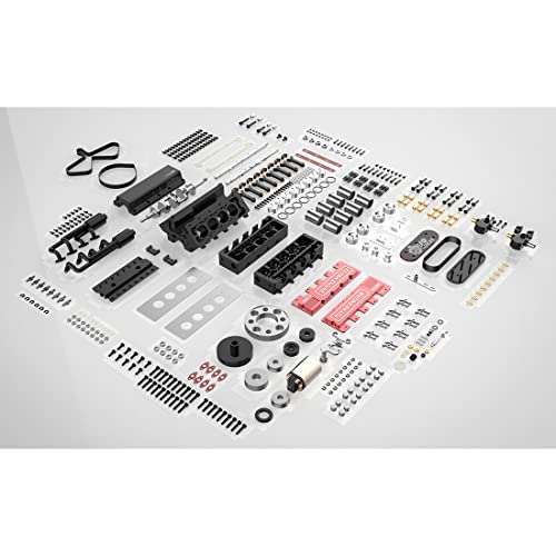 Image of MAYS 8 Cylinder Engine Kit Mini V8 Model, TOYAN HOWIN FS-V800 1 /10 Four-Stroke Water-Cooled Nitro Model for RC Car Boat Physics Science DIY Toy Kids & Adults - Version, 12.34 x 3.2 x 12.73cm