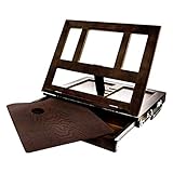 KINGART Wood Tabletop Easel with Drawer, One Size, Espresso