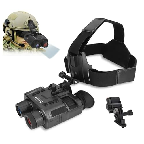 HMWOKPOT 4K Infrared Night Vision Goggles, 3D Head-Mounted Night Vision Binoculars Night Vision Scope Accommodating Nearsightedness and Farsightedness