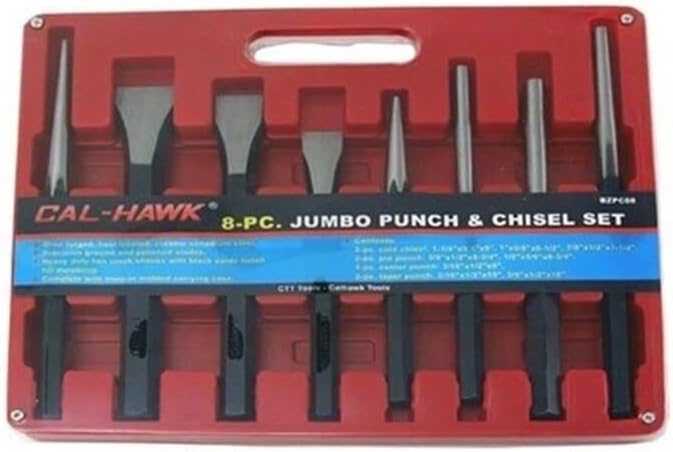 ARC-POWER for 8 Piece Heavy-Duty Jumbo Large Mechanic's Steel Metal Punch and Chisel Tool Set