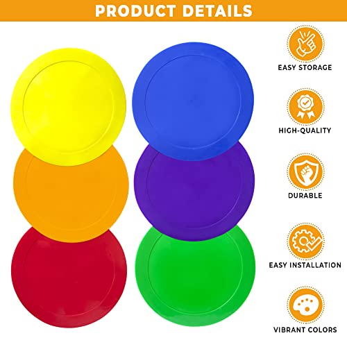 Ace Creations 9 Inch Poly Vinyl Spot Markers – Training Drills With School Gyms, Sports Teams, Track And Field, Basketball, Football, Soccer, Baseball, Gymnastics, Preschool, Kindergarten – Set Of 6 #TOP1