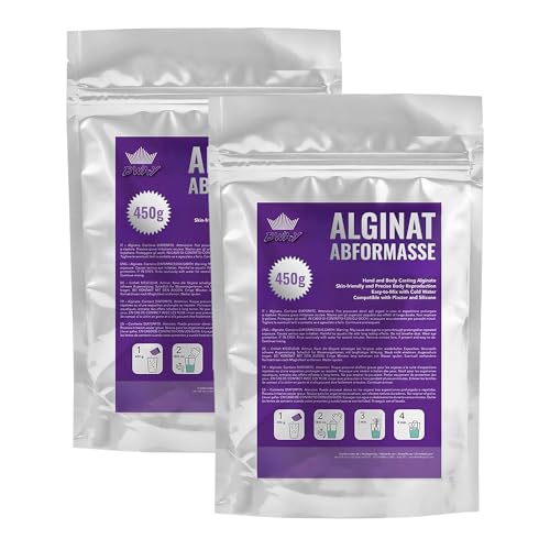 BWAY Alginat Abformmasse Hochpräzise Abdruckmasse aus Alginat für detaillierte Handabdrücke und Abgüsse ideal für kreative und professionelle Anwendungen 900 g (2 × 450 g)