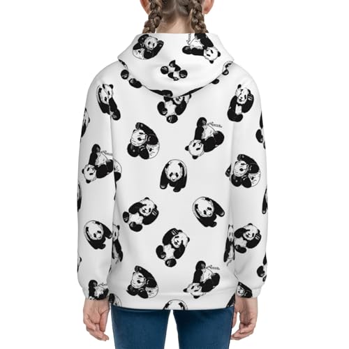 Giant Pandas Kids Pullover Hoodies Boys Sweatshirts Girls Athletic Clothes with Pocket4