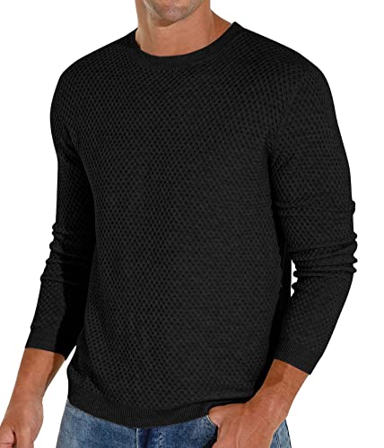 Sailwind Men's Crewneck Lightweight Wool Structured Sweater Casual Knit Pullover3
