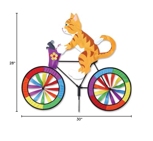 Bike Spinner Kitty 30" – Playful Feline Design, Weather-Resistant Outdoor Decor, Durable & Lightweight for Patios, Yards, and Gardens - Eye-Catching Wind Spinner with Rotating Wheels