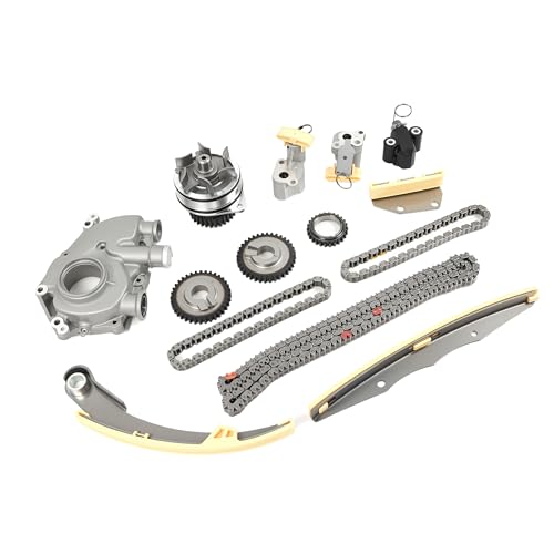 13028-ZK01C Timing Chain Kit with Water Oil Pump Fits for 2005-2010 Xterra 4.0L, for 2005-2010 Frontier 4.0L, for 2005-2010 Pathfinder 4.0L Aftermarket Parts VQ40DE Timing Part Tensioner Guide Rails