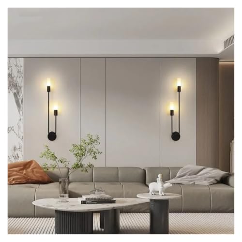 Lámpara de pared LED moderna en negro para pasillos y dormitorios 7