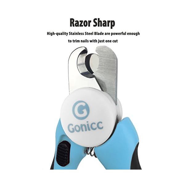 gonicc Dog & Cat Pets Nail Clippers and Trimmers with Safety Guard to Avoid Over Cutting, Free