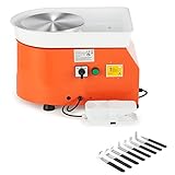 CREWORKS 350W Electric Pottery Wheel, 25cm Turntable Potter's Wheel for Kids Adults, Adjustable Speed Pottery Clay Shaping Machine with Foot Pedal Sculpting Tools, DIY Pottery Kit for Beginners & Pros