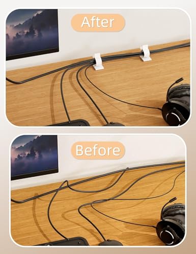 Clips de cable autoadhesivos para eliminar el desorden de cables de escritorio 5