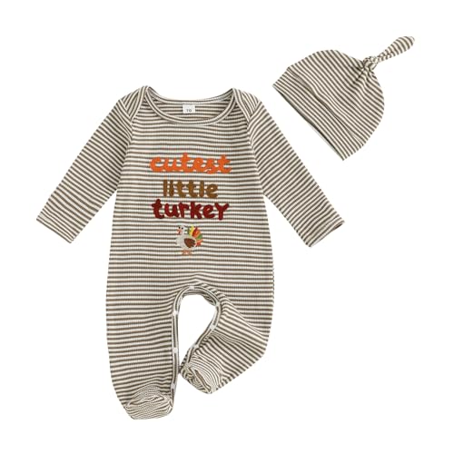 Thanksgiving Baby Boy Outfit My First Thanksgiving Little Turkey Romper Onesie Newborn Clothes with Hat