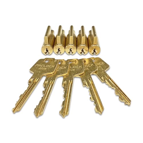 PACLOCK’s PRO-CYL-KD5 Pack, PRO-Series 7-Pin Cylinders, 200,000+ Possible Key Changes, Pack of 5 Cylinders with Keys, Keyed Different
