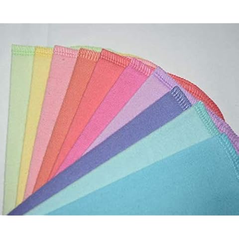 Gina's Soft Cloth Shop 1 Ply Solid Flannel 8x8 Inches Little Wipes Set of 10 Spring Assortment- Proudly Made in the USA! Cover