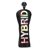 Tropical Style Golf Club Head Covers Black Premium Golf Driver Fairway 3 Wood Hybrid Head Cover Headcovers - 1pc Hybrid Headcover or 3pcs Golf Headcovers Set (for hybrids | 1pc)