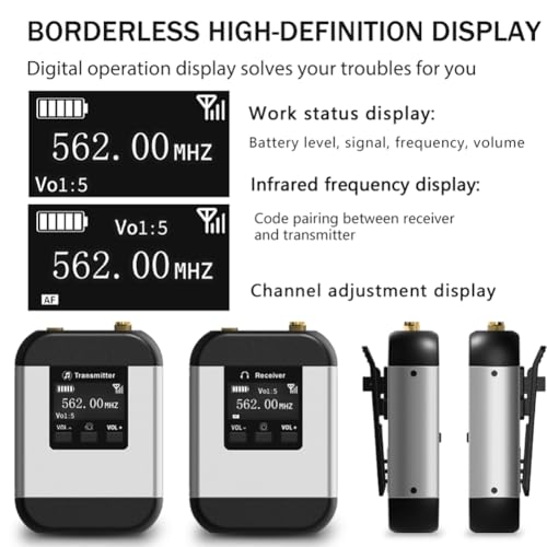 Inalámbrico intraauricular UHF con carga portátil autónoma para monitoreo de audio estable 6