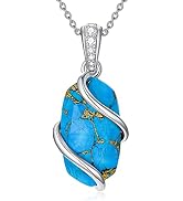 HPQQ Necklace for Women 925 Sterling Silver Dainty Gemstone Pendant Necklace Fine Jewelry Anniver...