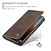 CaseMe for Samsung Galaxy S25 Wallet Case,Soft PU Leather Flip Magnetic Stand Flip Protective Leather Cover with ID & Credit Card Slots Holder Case (Coffee, S25)