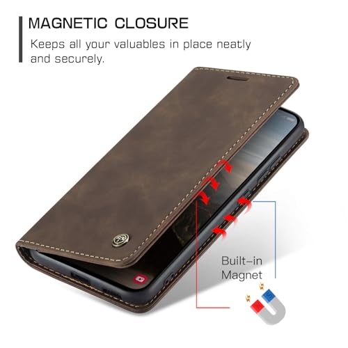 Cracedily for Samsung Galaxy S25 Case, Flip Wallet Leather Case with Card Holder Magnetic Closure Shockproof Kickstand Protective Phone Cases Cover for Galaxy S25, Coffee by Cracedily - Used condition - Image 3