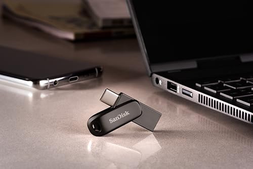 Image of SanDisk Mobile Pen Drive Luxe 128GB, USB Type A & USB C Connector, Up to 400MB /s R, Grey