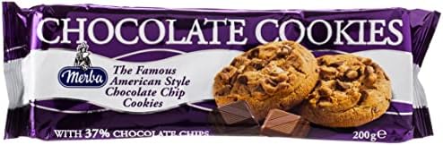 Merba Chocolate Cookies 37% Dark 200G, Brown