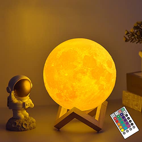 ムーンライト 月ライト間接照明 ナイトライト ムーンライト3Dプリント デスクライト 雰囲気ライト 屋内照明 インテリア 無段階調光 16色切替 タイマー機能 タッチセンサー LED ベッドサイドランプ 3Dプリント 間接照明 おしゃれ 置物ライト USB