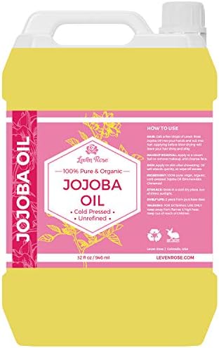 Leven Rose Jojoba Oil Bulk Wholesale Large 32 oz for Soap, Skin, Hair and Nails