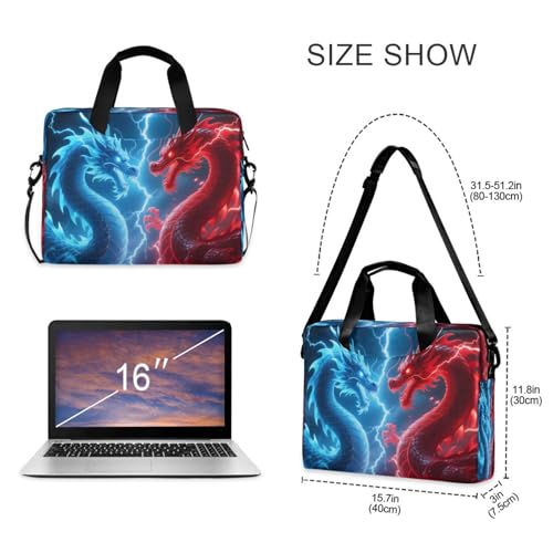 Funda para portátil ALAZA con diseño dragón azul y rojo miniatura 4