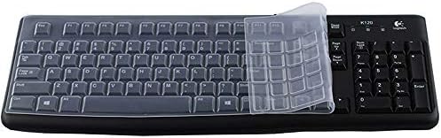Ultra Thin Desktop PC Silicone Clear Keyboard Cover Skin Protector Compatible with Logitech K120 MK120 Keyboard (NOT Compatible for Other Desktop Keyboards) - Transparent