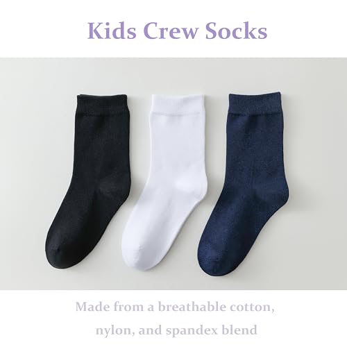 Marchare Boys Seamless Crew Socks School Dressy Socks Uniform Athletic Calf Sock For Kids2