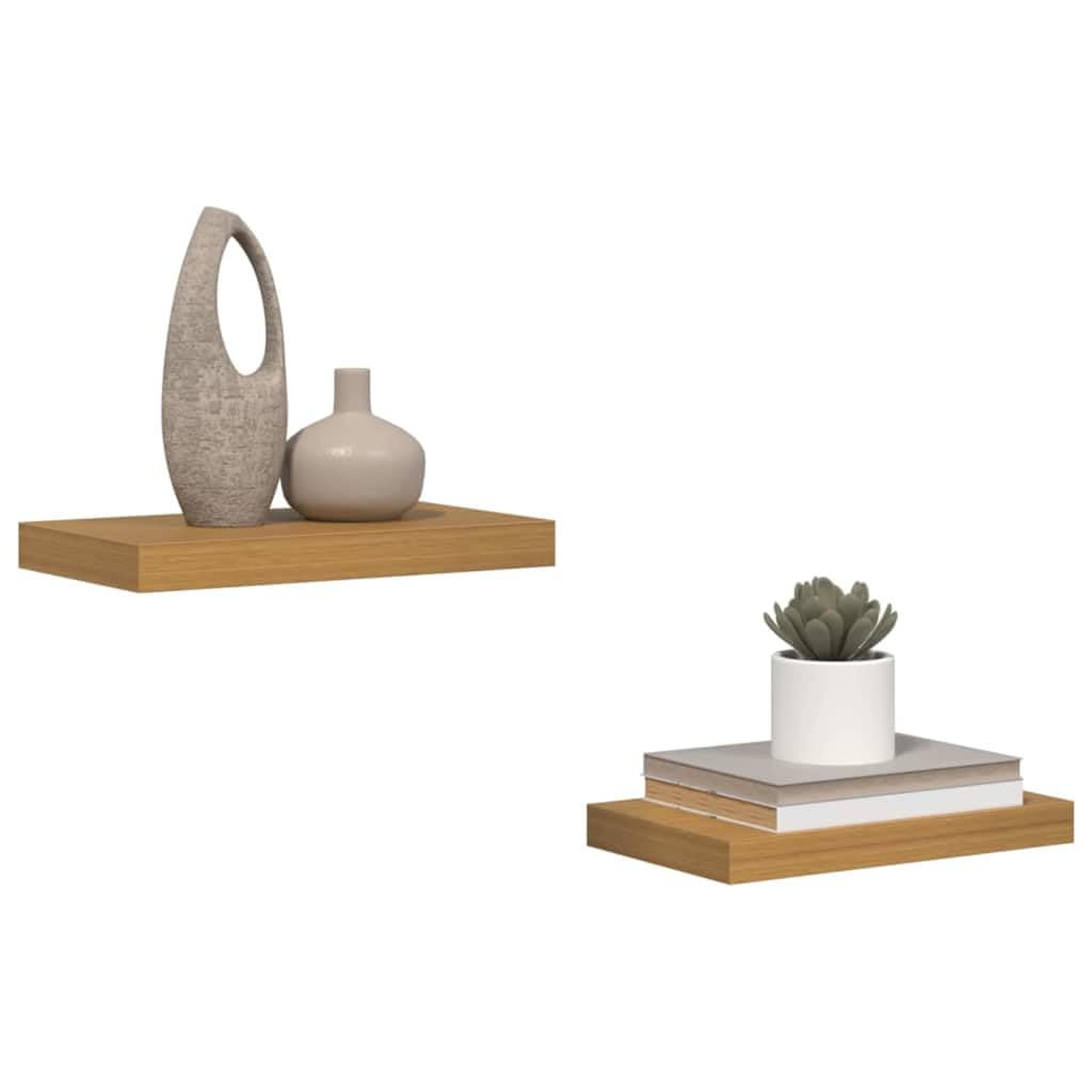 vidaXL Wall Shelf 2 pcs Beige 40 x 23.5 x 4 cm Engineered Wood, Modern Wall Shelf, Rectangular, Durable Home Furniture, Storage Solution for Living Room, Bedroom, Kitchen, Bathroom