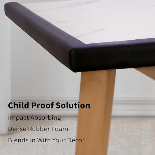 Image of Baby Proofing Edge and Corner Guards, 20 ft + 8 Corners, Black | NBR Foam, 3M Adhesive, Cut-to-Fit Edge Roll, 8 Corner Guards, Furniture Edge Protection