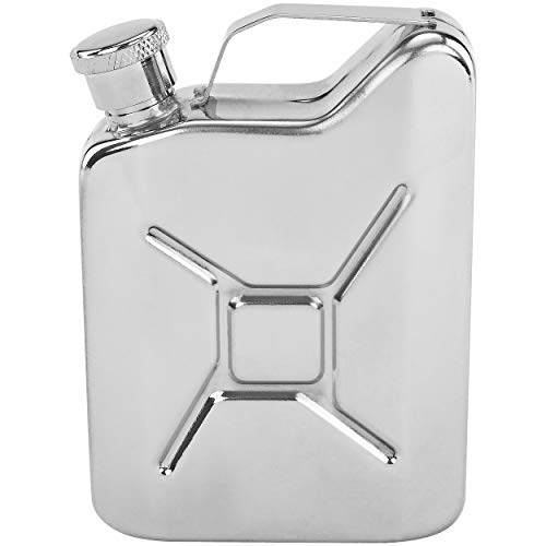 Fairly Odd Novelties Gas Can Flask, 4Oz Funny Retro Novelty Drink Holder Gag Gift, 4 Oz, Silver #TOP2