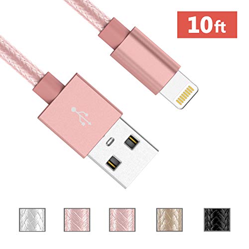 iPhone Charger Lightning Cable 10ft - by TalkWorks | Long Braided Heavy Duty