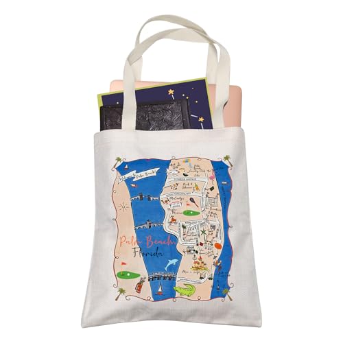 Florida Tote Bag Palm Beach Vacation Lover Travel Reusable Shopping Bag Graduation Christmas Trip Gift for Her (Florida)