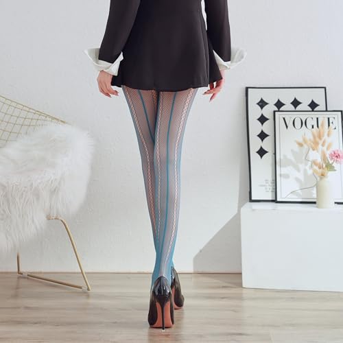 Image of Sahabowi Fishnet Pantyhose For Women Sheer High Waist Tights Control Top Mesh Stockings, Pantyhose12