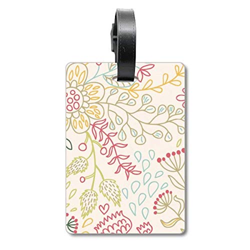 Feuilles de fleurs de peinture étiquette bagages carte élégante
