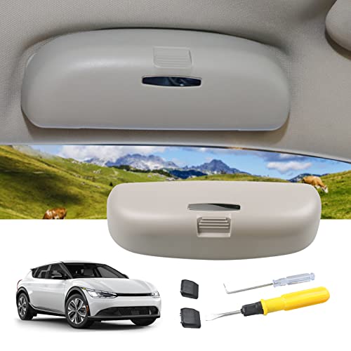 LUWU Compatible con Hyundai Tucson NX4 / Ioniq 5 / Kona/Kona Elektro EV/Santa fe TM 2021 2022 Soportes para Gafas de Coche,Soporte Universal para Gafas de Sol para Coche,Gafas Funda Accesorios(Gris)