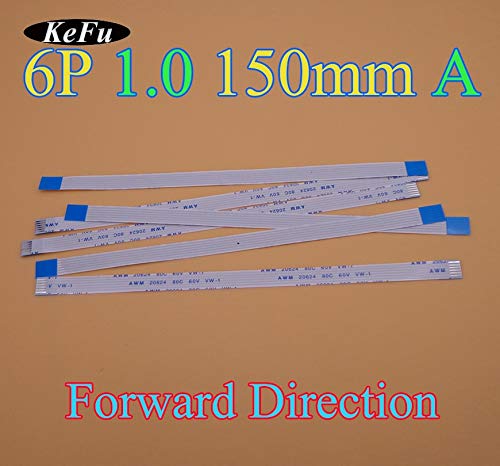Lysee Mobile Phone Flex Cables - 2-500pcs FFC FPC flat flexible cable 6pin 6p type A 1.0mm pitch 6 pin Forward Length 150mm Width 7mm Ribbon Flex Cable - (Color: 200pcs)