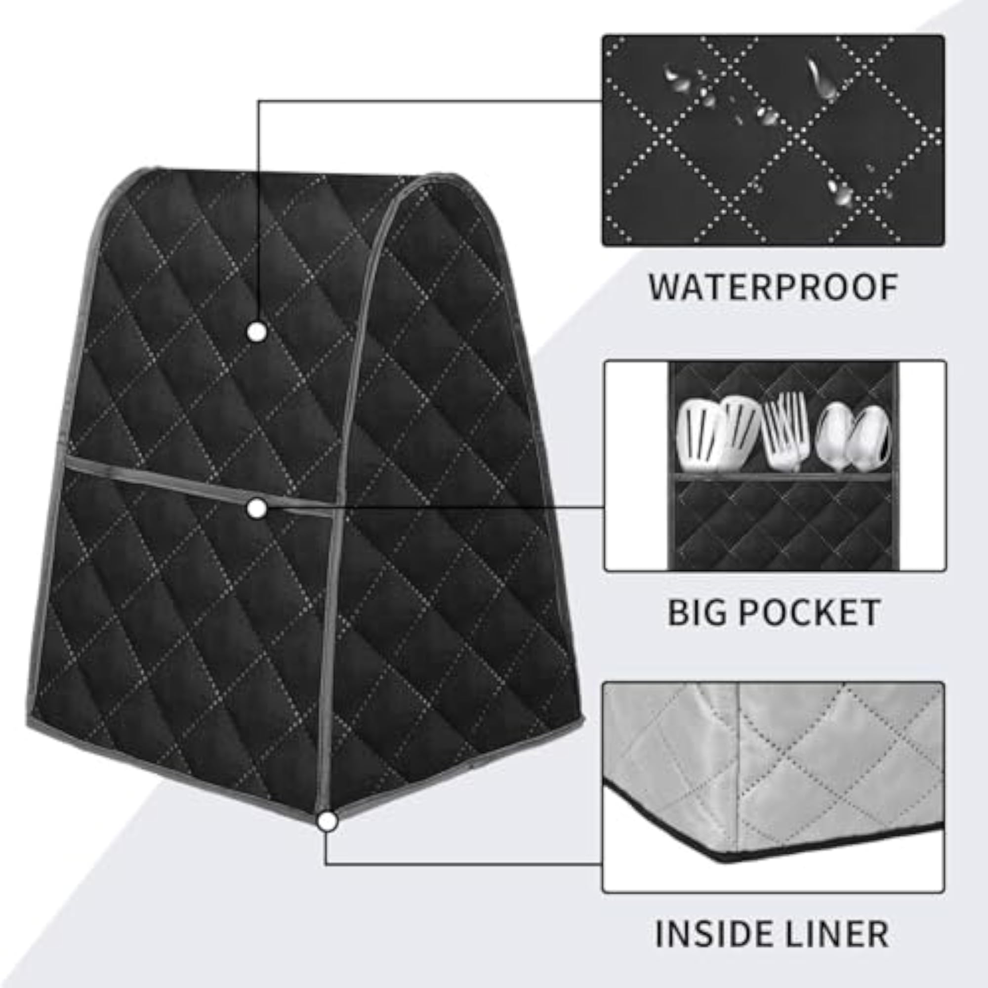 Stand Mixer Dust Cover, Black