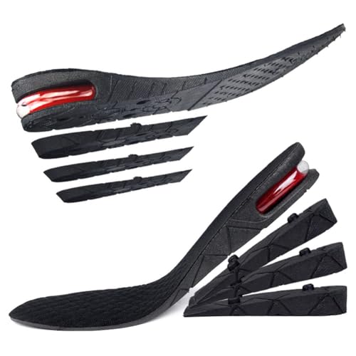 Plantillas Alzas Para Zapatos, Plantillas de Aumento de Altura Ajustable de 3 a 7,5 cm, Plantillas de Altura de talón de elevación de talón Unisex PU con Cojín de Aire Cómodas