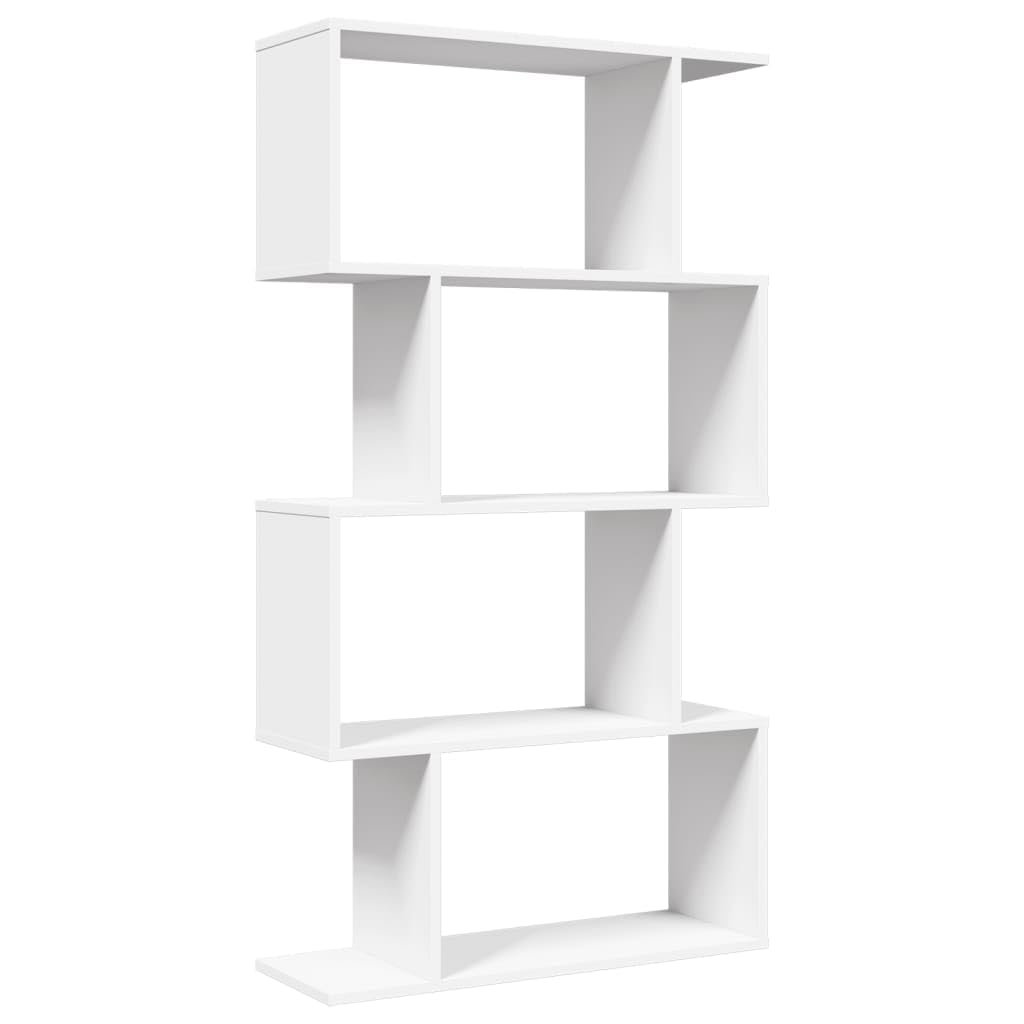 Scaffale divisorio a 4 ripiani, in legno, 70 x 24 x 129 cm, colore: bianco