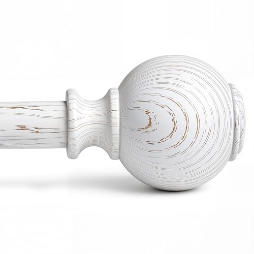 Wood Curtain Rod – Heavy Duty Adjustable White Finish