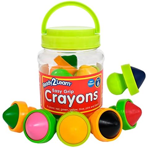 READY 2 LEARN Easy Grip Crayons - 6 Colors - 18m+ - Non-Toxic Toddler Crayons - Easy to Hold - Refills Available Cover