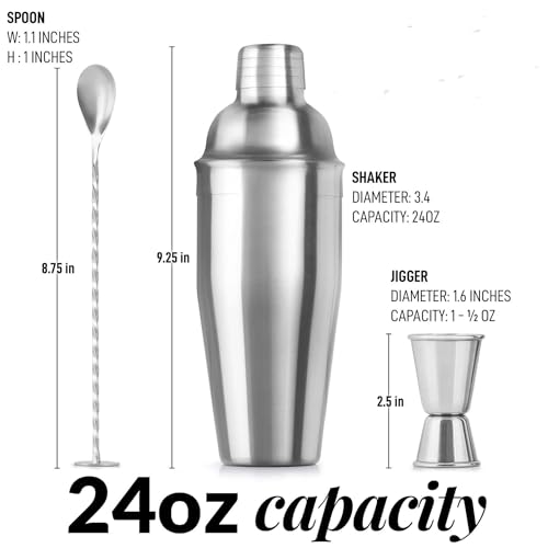 Coctelera acero inoxidable 750 ml set tres piezas miniatura 2