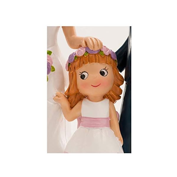 RegalosDeBodaOnline Figura Boda Personalizada Novios muñecos con Hija Tarta Figuras GRABADAS niña - Imagen 5