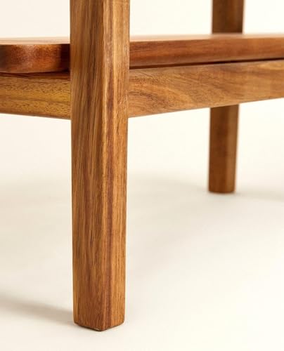Image of Solid Sheesham Wood Side Table - Handcrafted Bedside Table for Living Room, Bedroom & Office - Multipurpose Wooden Nightstand | Natural Finish, (21 x 9.8 x 16.9 Inches)