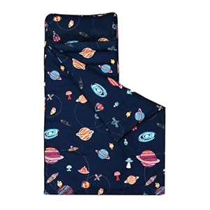 PHF Space Toddler Nap Mat Set, with Removable Pillow for Toddler Boys Girls, Soft and Lightweight for Daycare, Preschool, Travel, Kindergarten Sleeping Bag, Fits Ages 3-6 Years, Space