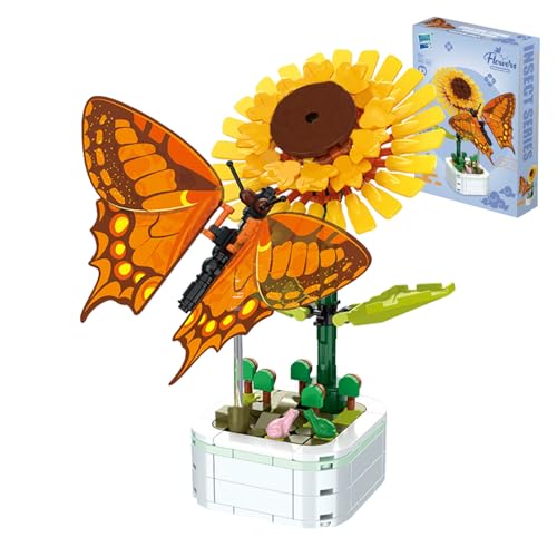 SPERMUOY Blumen Bausteine Set,Klemmbausteine Blumen,DIY Bauspielzeugsets...