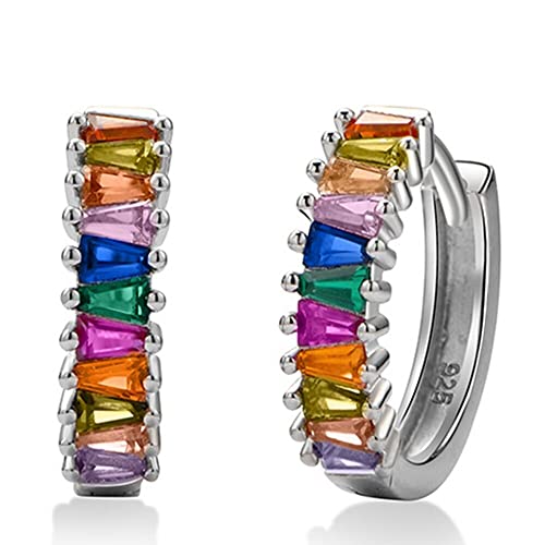 Créoles argent 925 et moissanite colorée, le cadeau idéal pour elle