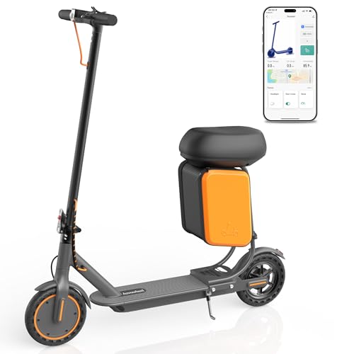 Electric Scooter with Seat, Folding Adults E Scooter with 350W/500W Motor 16-22 Mph Top Speed, Max 16-23 Miles Long Range, 8.5'' Solid Tires Commuting Kick Scooters, APP